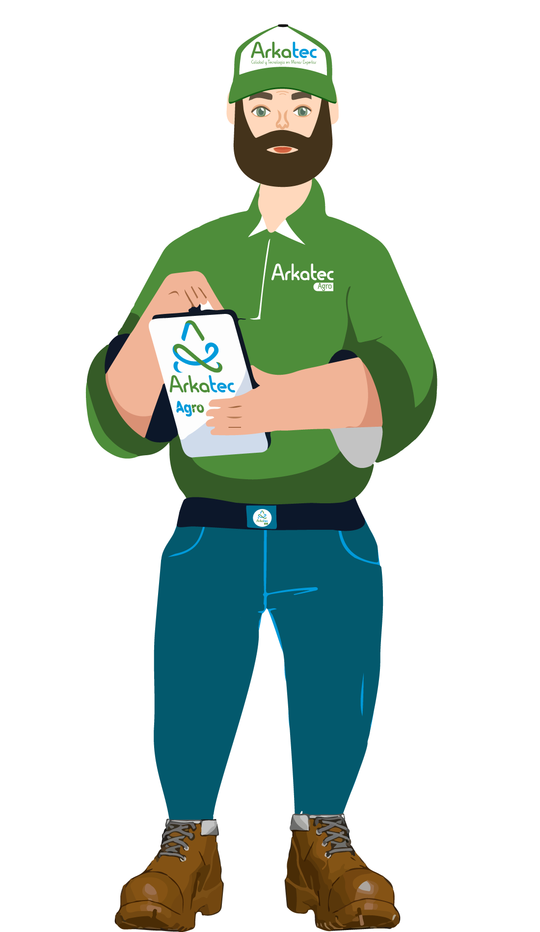 Pendon-Agricultor-Arkatec_Gorra-+-Logo-Circulo_ojos-Verdes